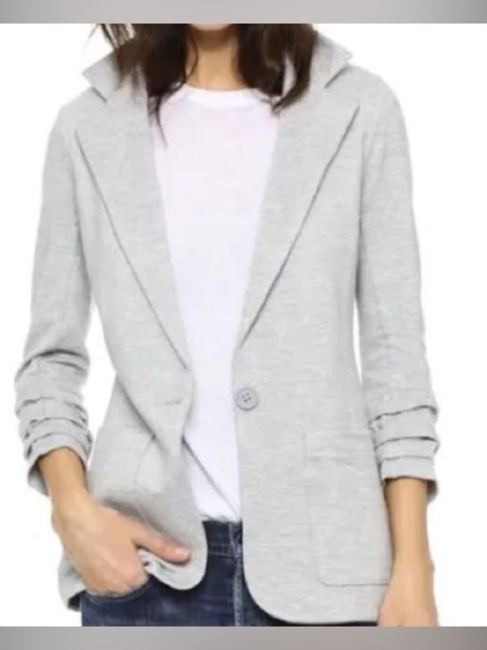 Bailey 44 Light Gray Knit Blazer Jacket size xs